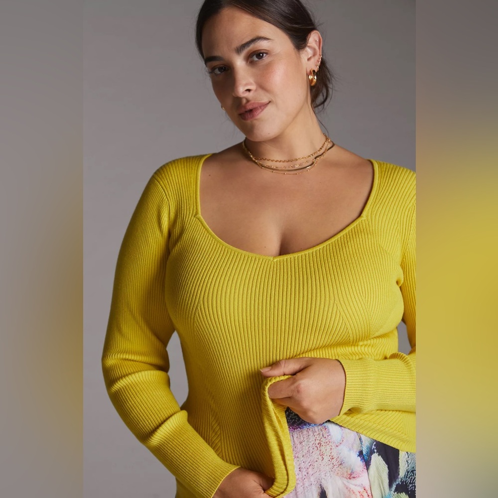 Anthropologie Yellow Sweetheart Sweater